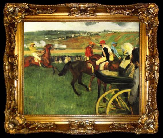 framed  Edgar Degas The Race Track Amateur Jockeys near a Carriage, ta009-2
