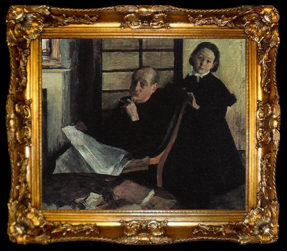 framed  Edgar Degas Henri de Gas and his Niece Lucy, ta009-2