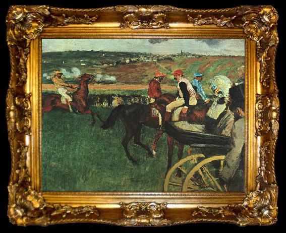 framed  Edgar Degas At the Races, ta009-2