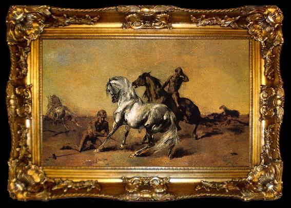 framed  Eugene Fromentin Desert Scene, ta009-2