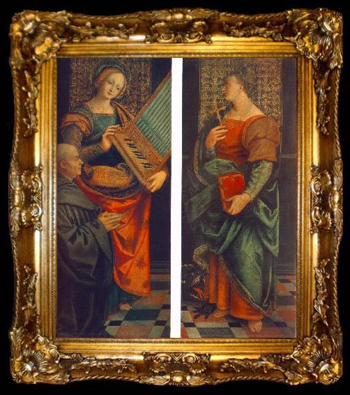 framed  FERRARI, Gaudenzio St Cecile with the Donator and St Marguerite fg, ta009-2