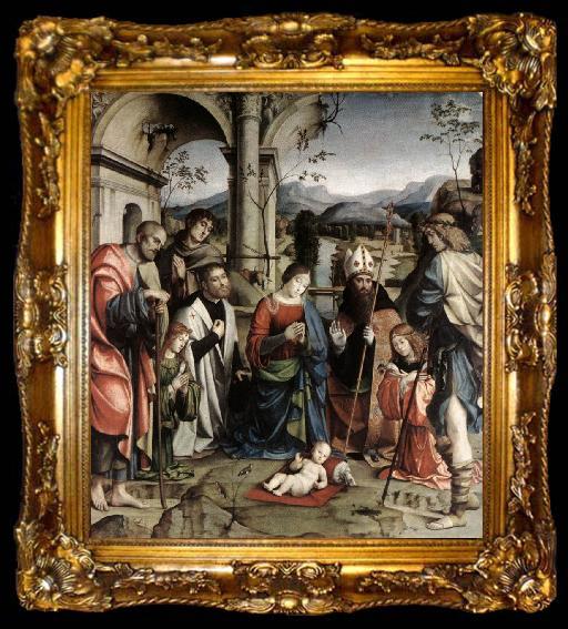framed  FRANCIA, Francesco Adoration of the Child sdgh, ta009-2