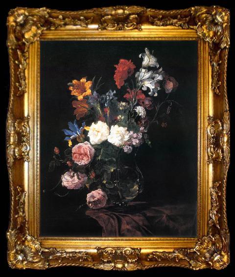 framed  FYT, Jan Vase of Flowers dg, ta009-2