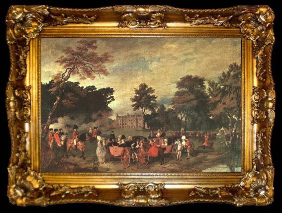 framed  Francis Wheatley Lord Aldeburgh Reviewing Troops, ta009-2