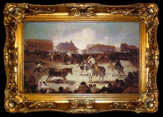 framed  Francisco Jose de Goya A Village Bullfight, ta009-2