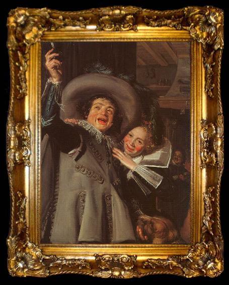 framed  Frans Hals Young Man and Woman in an Inn, ta009-2
