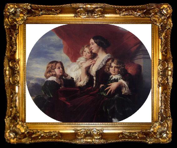 framed  Franz Xaver Winterhalter Elzbieta Branicka, Countess Krasinka and her Children, ta009-2