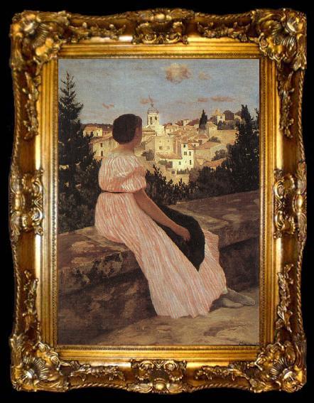framed  Frederic Bazille The Pink Dress, ta009-2