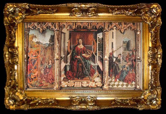 framed  GALLEGO, Fernando Triptych of St Catherine  dfg, ta009-2