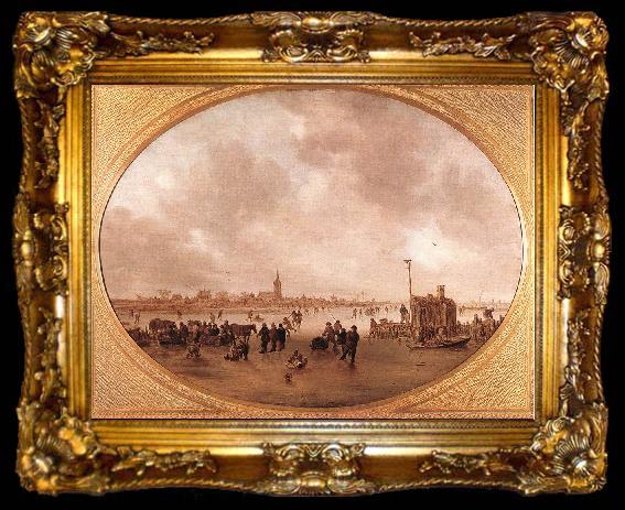 framed  GOYEN, Jan van Winter on the River dg, ta009-2
