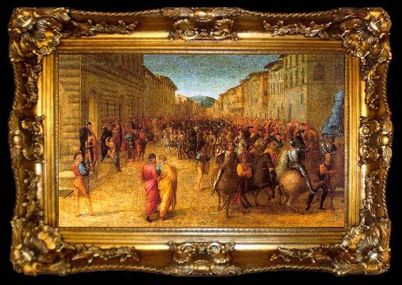 framed  GRANACCI, Francesco Entry of Charles VIII into Florence  dfg, ta009-2