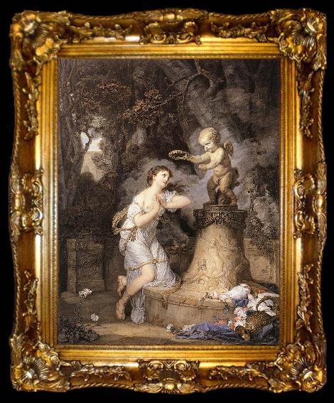 framed  GREUZE, Jean-Baptiste Votive Offering to Cupid ghf, ta009-2