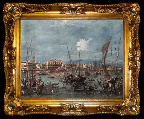 framed  GUARDI, Francesco The Molo and the Riva degli Schiavoni from the Bacino di San Marco dfg, ta009-2