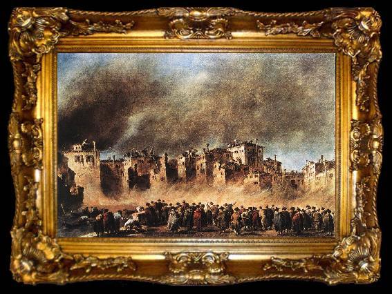 framed  GUARDI, Francesco Fire in the Oil Depot at San Marcuola dg, ta009-2