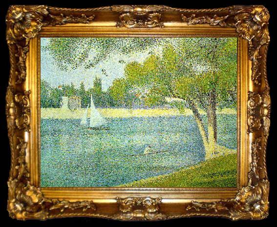 framed  Georges Seurat The Siene at La Grande Jatte, ta009-2