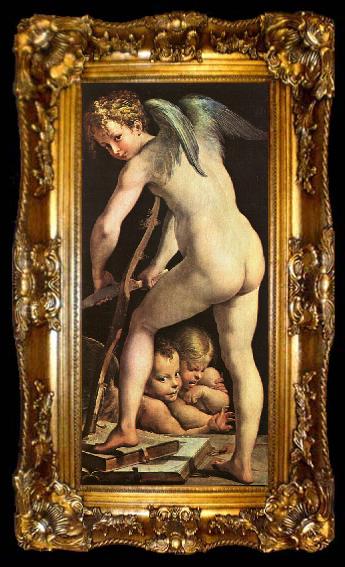 framed  Girolamo Parmigianino Cupid Carving his Bow, ta009-2