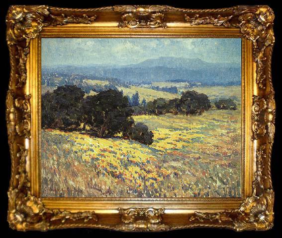 framed  Granville Redmond California Oaks and Poppies, ta009-2