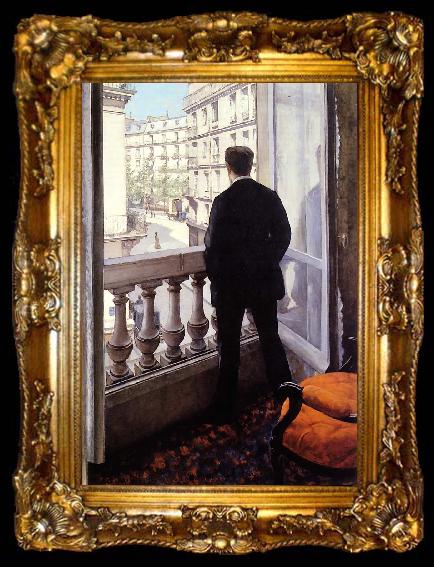 framed  Gustave Caillebotte Young Man at his Window, ta009-2