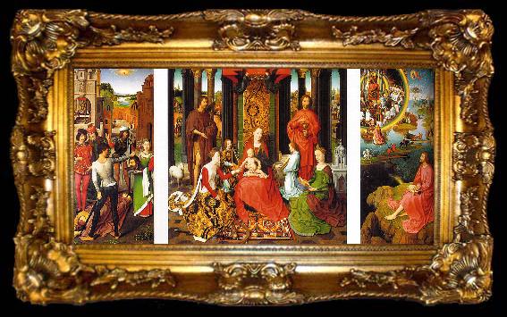 framed  Hans Memling Triptych of St.John the Baptist and St.John the Evangelist, ta009-2