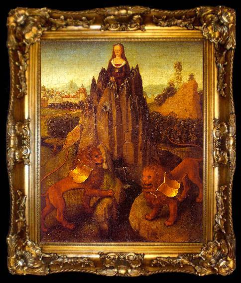 framed  Hans Memling Allegory of Chastity, ta009-2