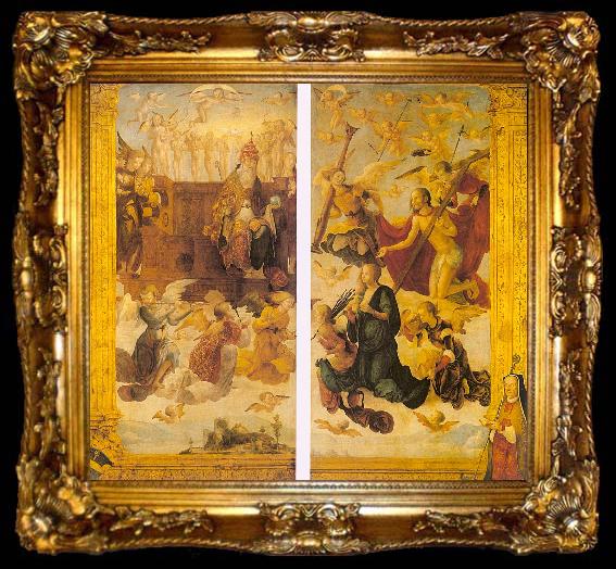 framed  Hans Suss von Kulmbach Christ and the Virgin Before God The Father, ta009-2