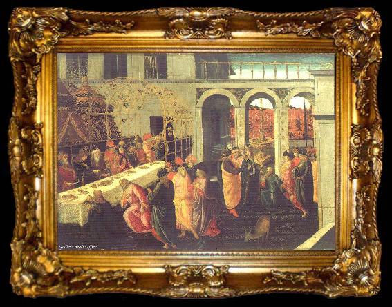 framed  JACOPO del SELLAIO The Banquet of Ahasuerus wg, ta009-2