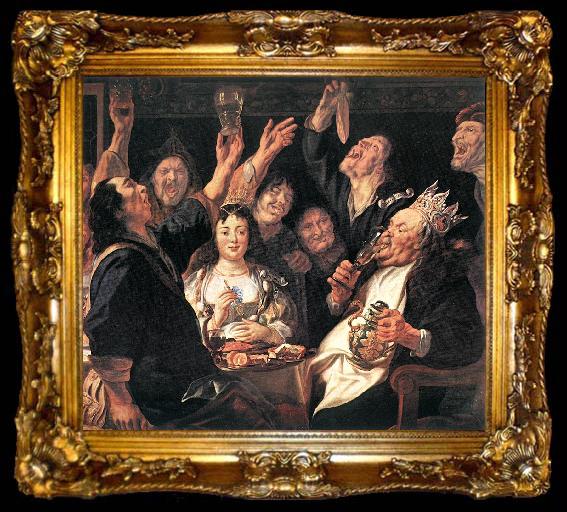 framed  JORDAENS, Jacob The Bean King (detail) af, ta009-2