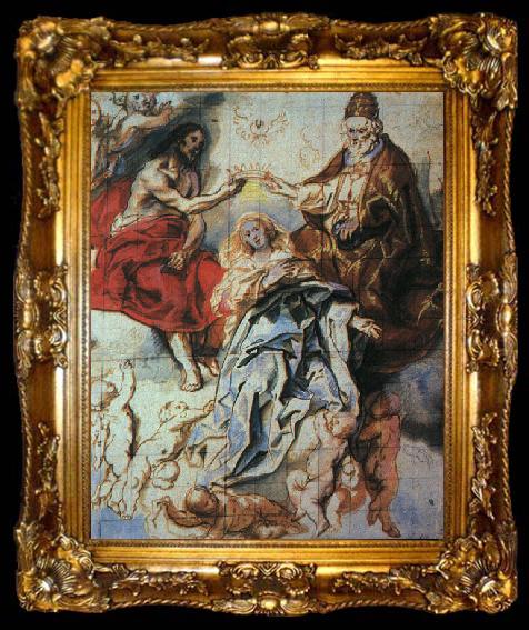 framed  Jacob Jordaens The Coronation of The Virgin by the Holy Trinity, ta009-2