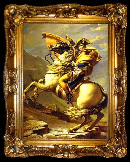 framed  Jacques-Louis David Bonaparte Crossing St. Bernard Pass, ta009-2