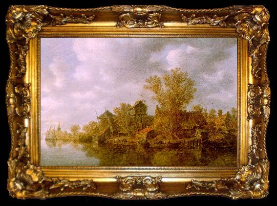 framed  Jan van  Goyen River Landscape, ta009-2