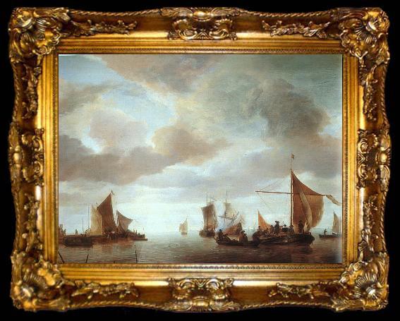framed  Jan van de Capelle Ships on a Calm, ta009-2