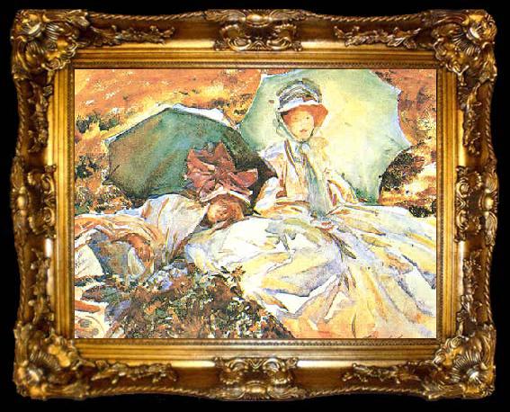 framed  John Singer Sargent Green Parasol, ta009-2