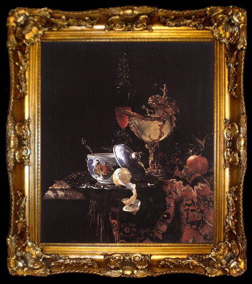 framed  KALF, Willem Still-Life with Silver Bowl, Glasses, and Fruit sgy, ta009-2