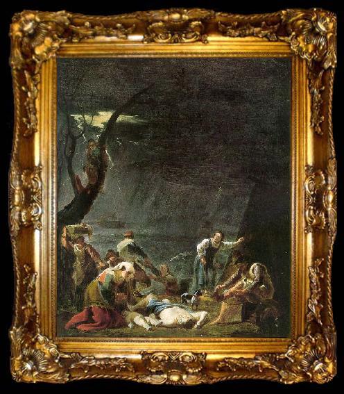 framed  Karel Dujardin The Flood, ta009-2