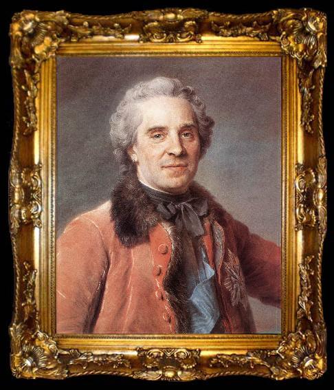 framed  LA TOUR, Maurice Quentin de Maurice, Comte de Saxe, Marshal of France sg, ta009-2