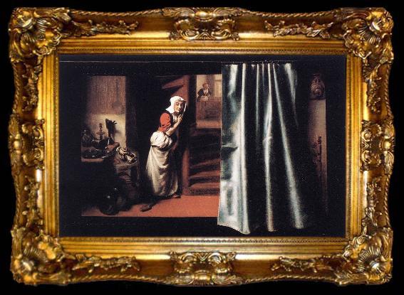 framed  MAES, Nicolaes Portrait of a Woman sg, ta009-2