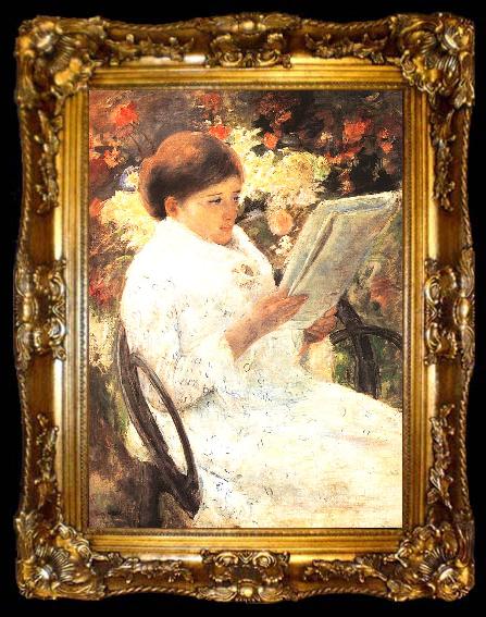 framed  Mary Cassatt Woman Reading in a Garden, ta009-2