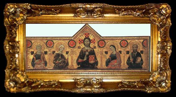 framed  Meliore di Jacopo Altarpiece with Redeemer and Saints, ta009-2