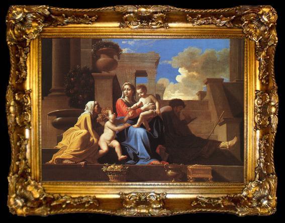 framed  Nicolas Poussin Holy Family on the Steps, ta009-2
