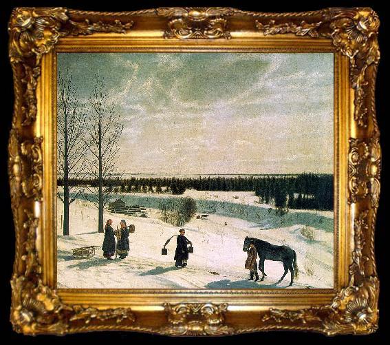 framed  Nikifor Krylov Russian Winter, ta009-2