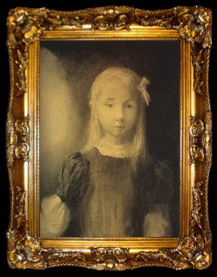 framed  Odilon Redon Mademoiselle Jeanne Roberte de Domecy, ta009-2