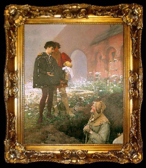 framed  Pascal Adolphe Jean Dagnan-Bouveret Hamlet and the Grave Diggers, ta009-2
