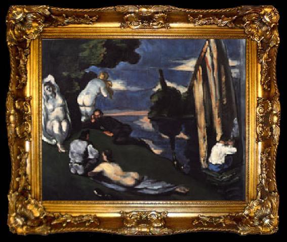 framed  Paul Cezanne Pastoral(Idyll), ta009-2