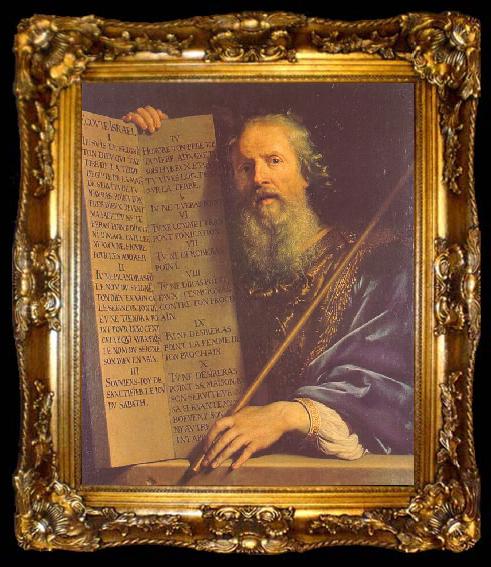 framed  Philippe de Champaigne Moses with the Ten Commandments, ta009-2