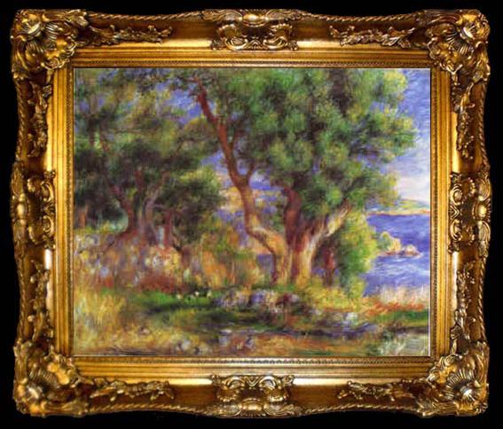 framed  Pierre Renoir Landscape on the Coast near Menton, ta009-2