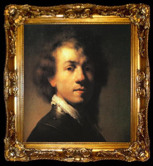 framed  Rembrandt Self Portrait with Lace Collar, ta009-2
