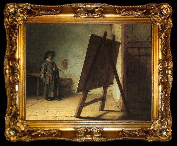 framed  Rembrandt Artist in his Studio, ta009-2