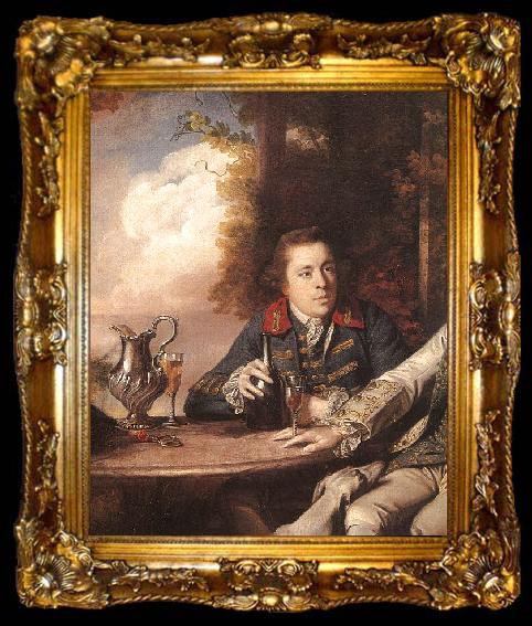 framed  Sir Joshua Reynolds Portrait of the Honorable Henry Fane with his Guardians, Inigo Jones and Charles Blair, ta009-2