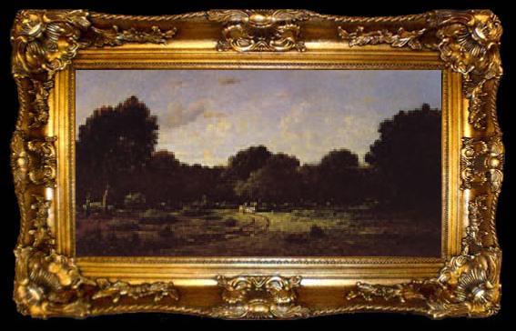 framed  Theodore Rousseau Clearing in a High Forest,Forest of Fontainebleau(The Cart), ta009-2