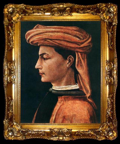 framed  UCCELLO, Paolo Portrait of a Young Man wt, ta009-2